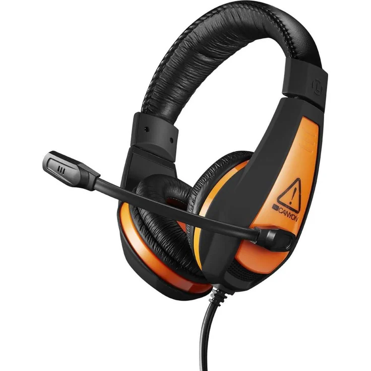 Canyon Gaming StarRaider GH-1A, Kabelgebundenes Gaming Headset mit Stereo Sound, Schwarz/Orange