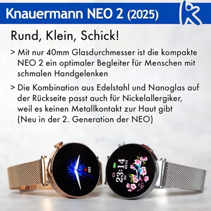 Knauermann Neo 2, Smartwatch mit EKG, Blutdruckmessung und Notruffunktion, schwarz – Bild 6