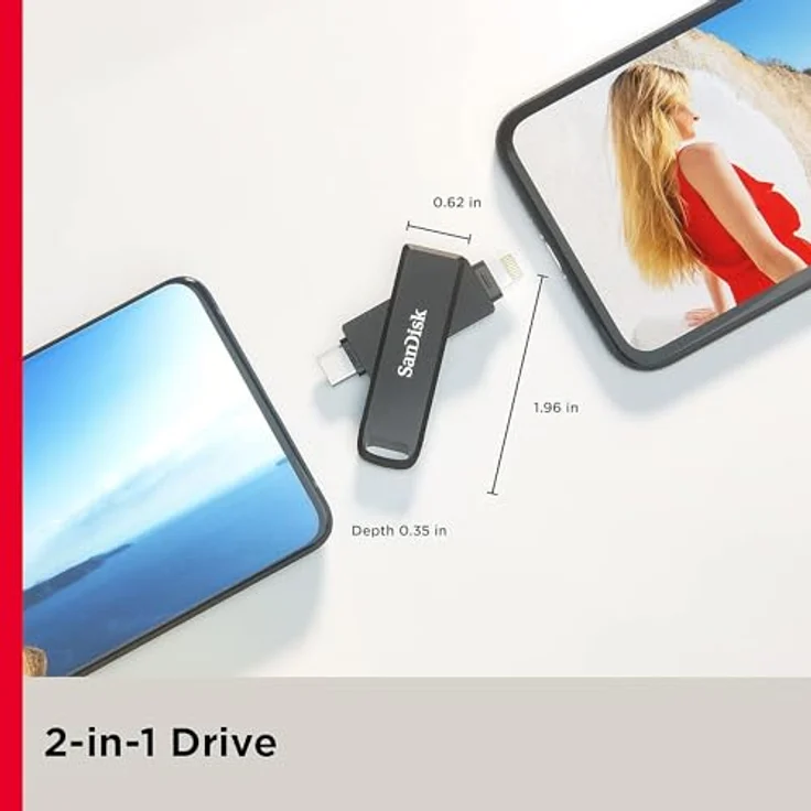 SanDisk - 186553 iXpand Luxe, 128GB, USB 3.1, USB-C – Bild 3