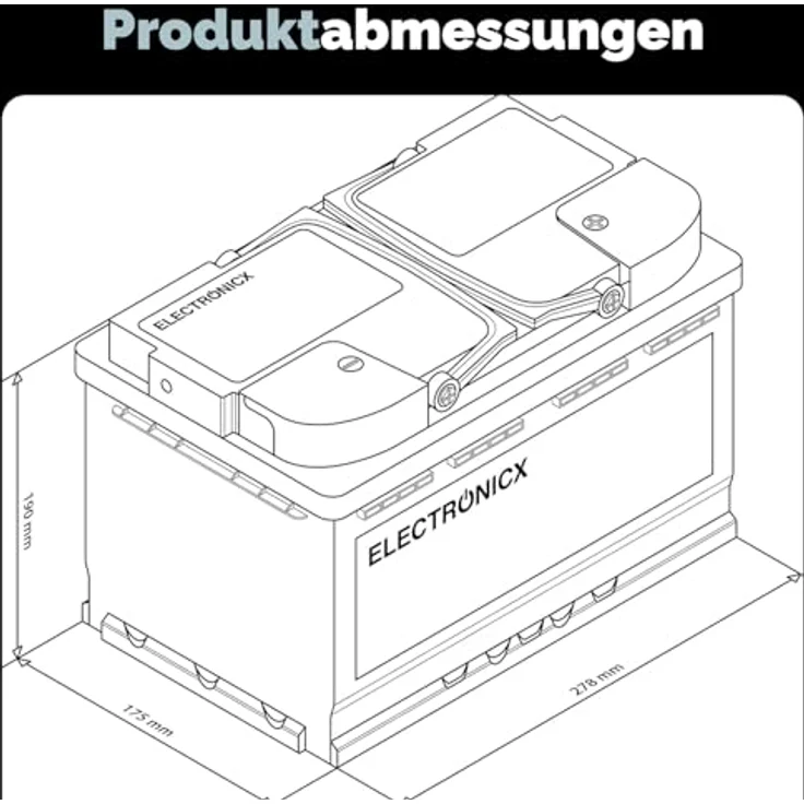 Electronicx Marine Edition GEL Batterie 100Ah 12V - wartungsfreie, zyklenfeste und auslaufsichere Bootsbatterie für Wohnmobil und Yacht – Bild 8