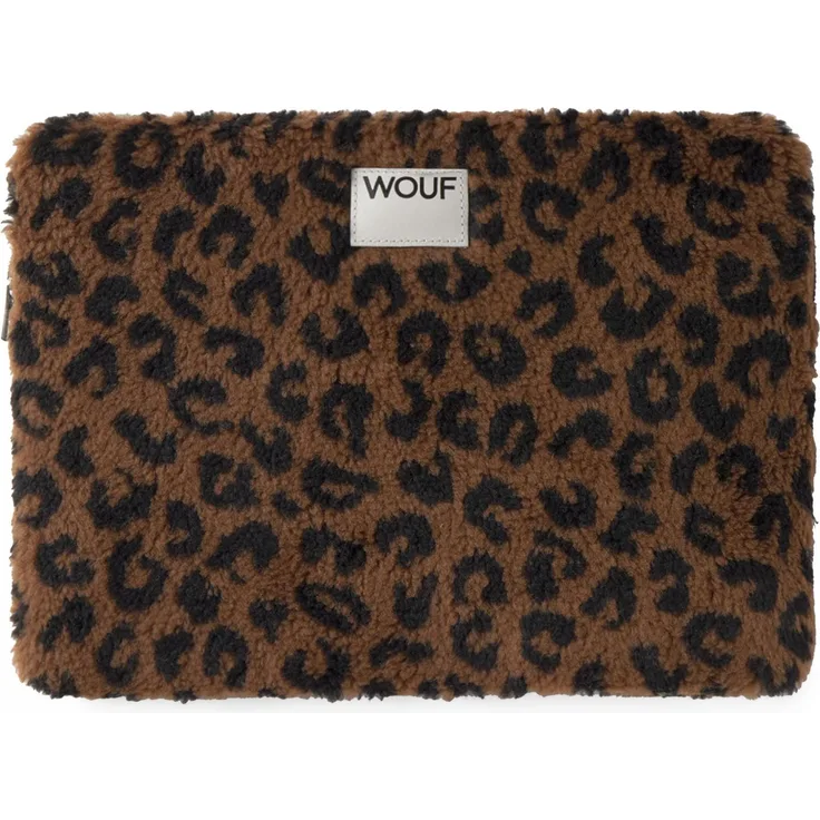 Wouf Teddy Laptophülle 32.5 cm (14.17"), Braun, robuste Polyester-Notebooktasche mit Reißverschluss