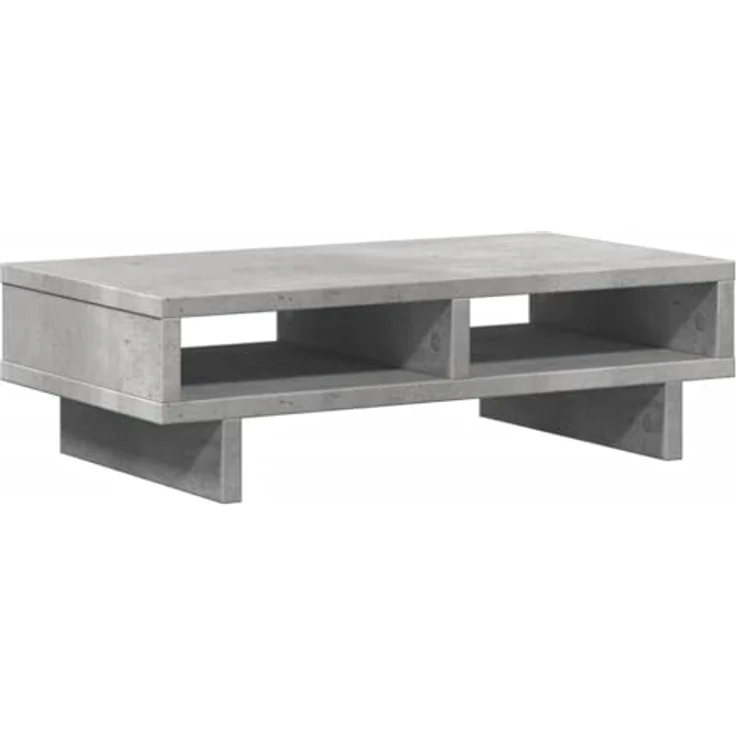 vidaXL Monitorständer, Betongrau, 2 Fächer, 50x27x15 cm, Holzwerkstoff, max. Belastbarkeit 25 kg – Bild 1