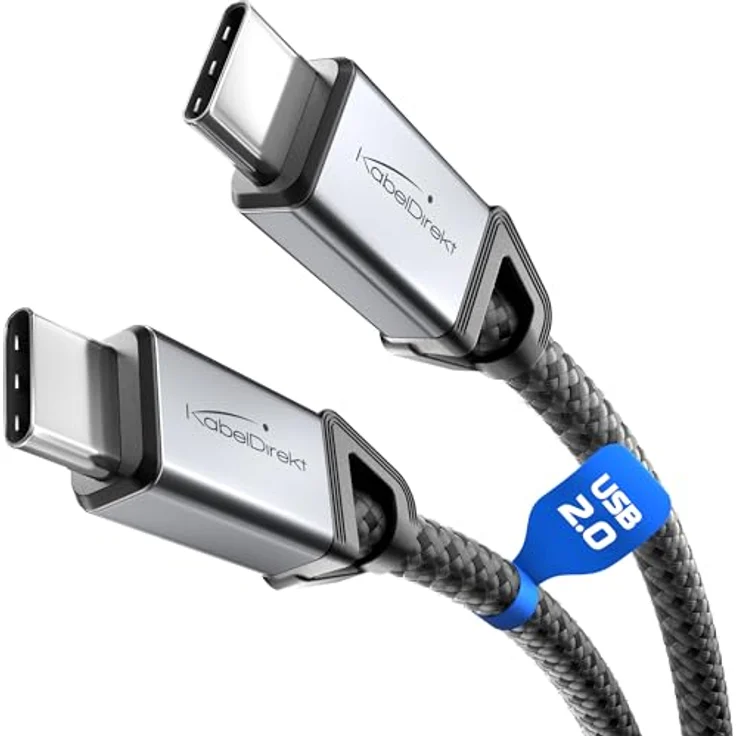 KabelDirekt USB-C-Kabel, 3x2m, USB 2.0, 60W PD, flexibles und bruchfestes Ladekabel für Smartphones und Notebooks – Bild 1