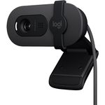 Logitech Brio 100 Full HD-Webcam für Meetings und Streaming, Auto-Lichtausgleich, integriertes Mikrofon, Abdeckblende, USB-A, für Microsoft Teams, Google Meet, Zoom und mehr - Graphit