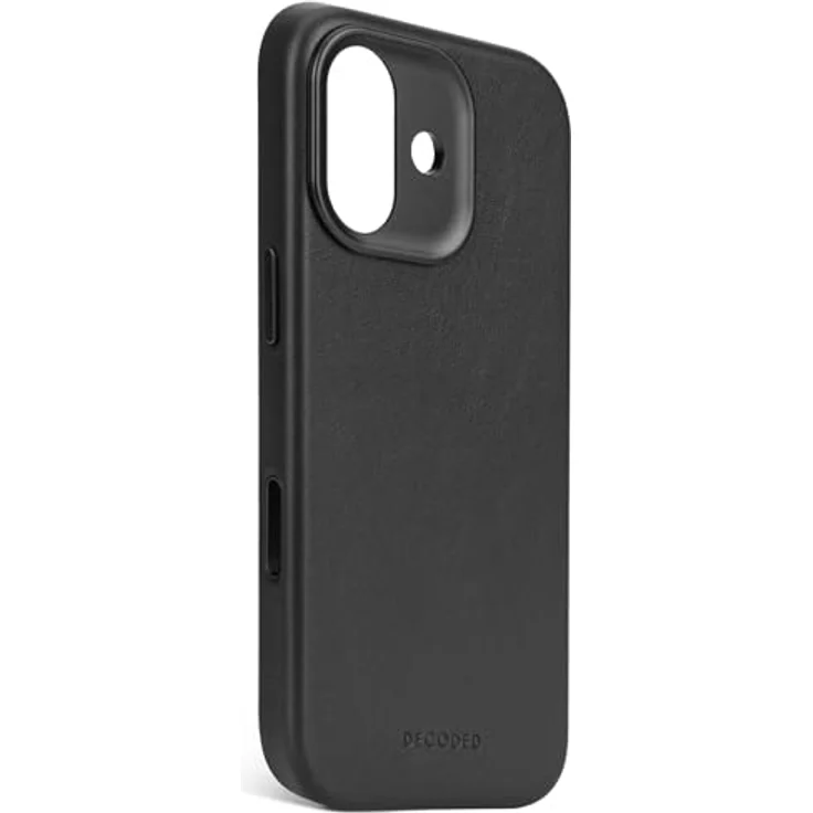 Decoded Lederhülle für iPhone 17, Premium ECCO Leder, MagSafe kompatibel, vollständiger Kameraschutz, metallische Tasten, stoßfest, kratzfest, Glas Kamera Taste, Schwarz – Bild 2