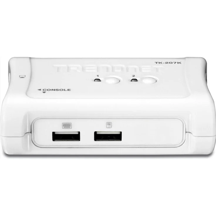 Trendnet 2-Port USB KVM Switch, KVM Umschalter mit 2 abnehmbaren KVM-Kabeln, Hot-Plug-fähig, Blau