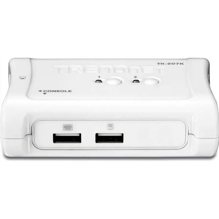 Trendnet 2-Port USB KVM Switch, KVM Umschalter mit 2 abnehmbaren KVM-Kabeln, Hot-Plug-fähig, Blau