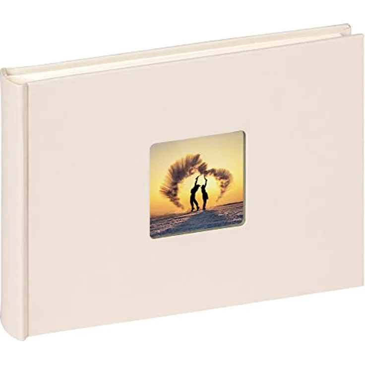 walther design Fotoalbum chamois 22 x 16 cm, hochwertiger Struktureinband mit Cover-Ausstanzung und säurefreien Seiten – Bild 1