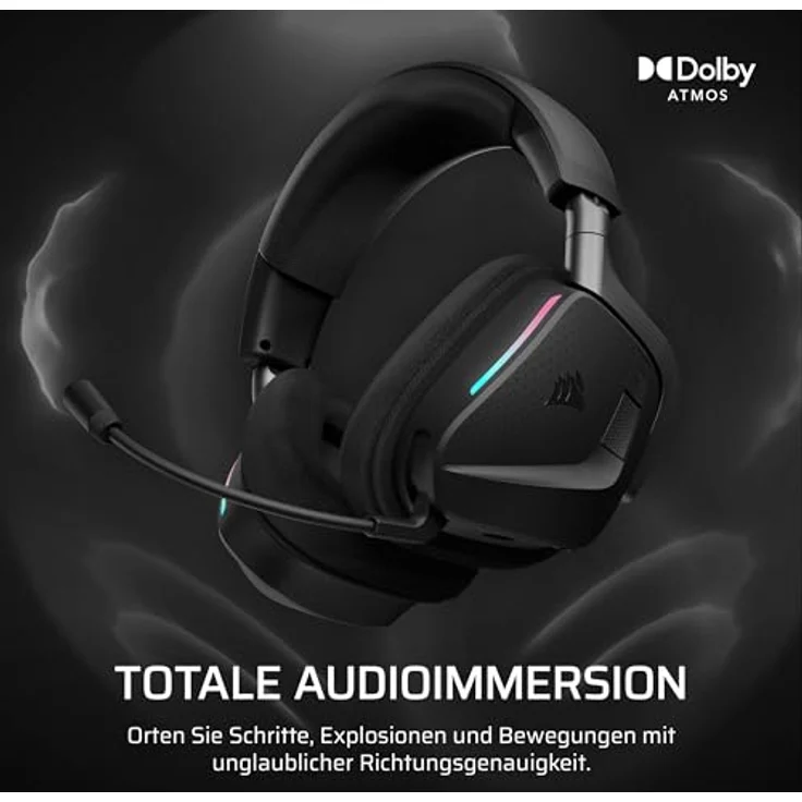 Corsair VOID MAX WIRELESS v2, Gaming Headset mit 7.1 Surround Sound, Kabellos, Schwarz – Bild 4