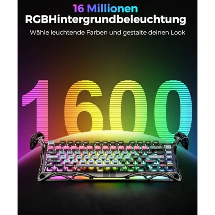 GravaStar Mercury V75 Pro HE Gaming Tastatur mit Kabel, Hall Effect Switches, 8KHz Polling, RGB-Beleuchtung, Aluminiumrahmen, Cyberpunk Design – Bild 5