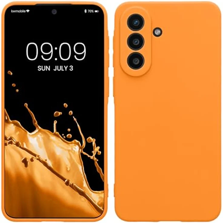 kwmobile Handyhülle für Samsung Galaxy A57 5G - flexibles Silikon Case in Fruity Orange, rutschfest und reißfest mit präzisen Ausschnitten – Bild 1