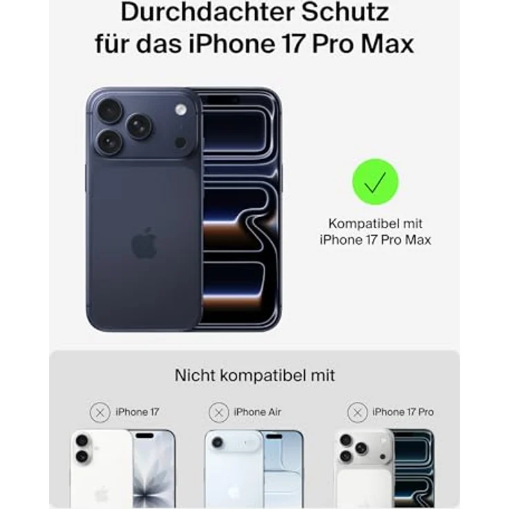 Belkin Grip SheerForce Schutzhülle für iPhone 17 Pro Max, Stossschutz bis 2m, strukturiert, Schwarz – Bild 2
