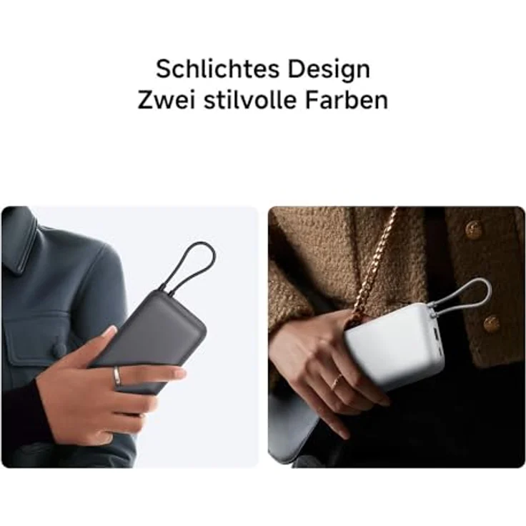 Xiaomi 22.5W Power Bank 20000mAh, integriertes USB-C-Kabel, bidirektionales Schnellladen, grau – Bild 7