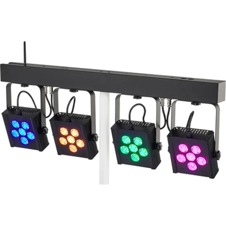 Stairville CLB8 RGBW Compact LED Bar 8, Quad 8W 4in1 Lichtset mit DMX 512 und Infrarotsteuerung, 24 RGBW LEDs