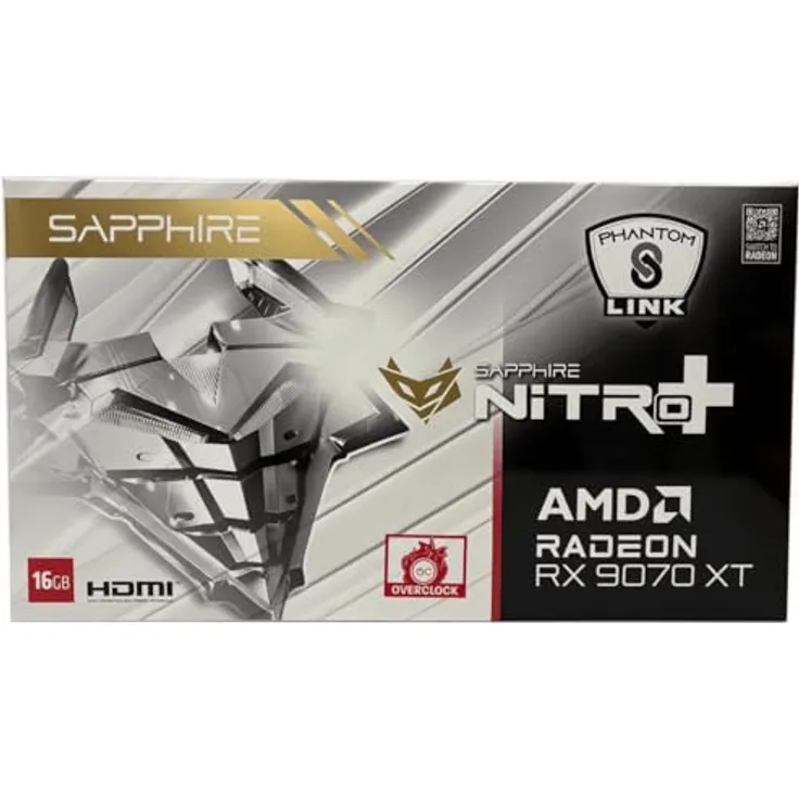 Sapphire Radeon RX 9070XT Nitro+ Gaming OC, 16GB GDDR6-RAM, HDMI 2.1, DisplayPort, optimierte Kühlung