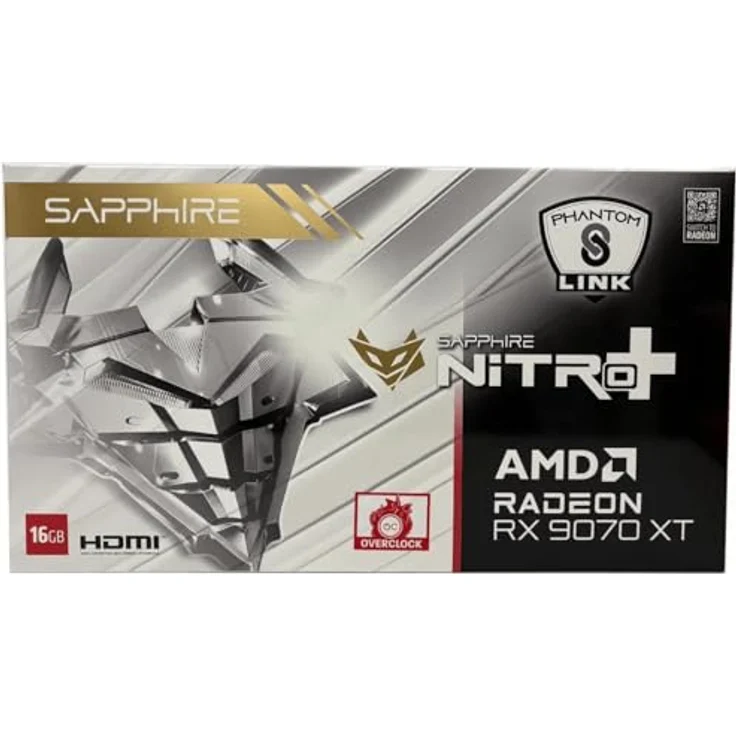 Sapphire Radeon RX 9070XT Nitro+ Gaming OC, 16GB GDDR6-RAM, HDMI 2.1, DisplayPort, optimierte Kühlung – Bild 1