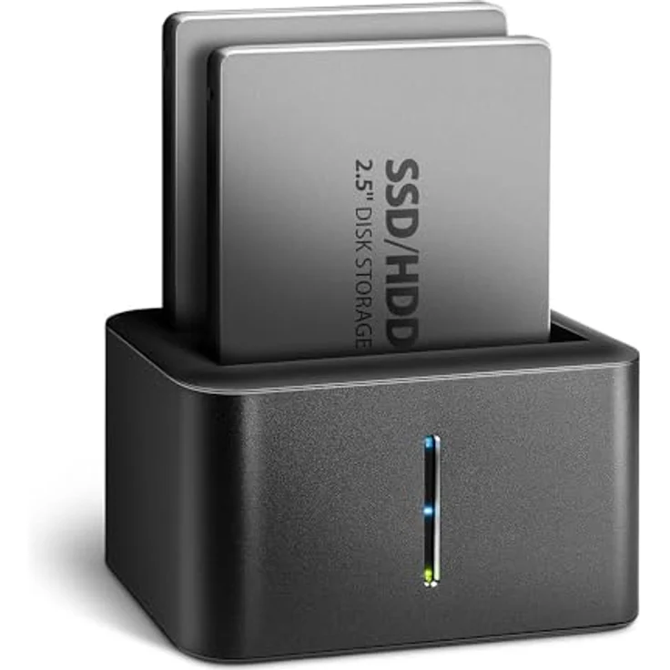 Axagon ADSA-D25 SuperSpeed USB DUAL 2.5" SSD/HDD Mini Dock, Aluminium, unterstützt 2x 2.5" SATA II/III, eigenständige Klonfunktion, Schwarz – Bild 1