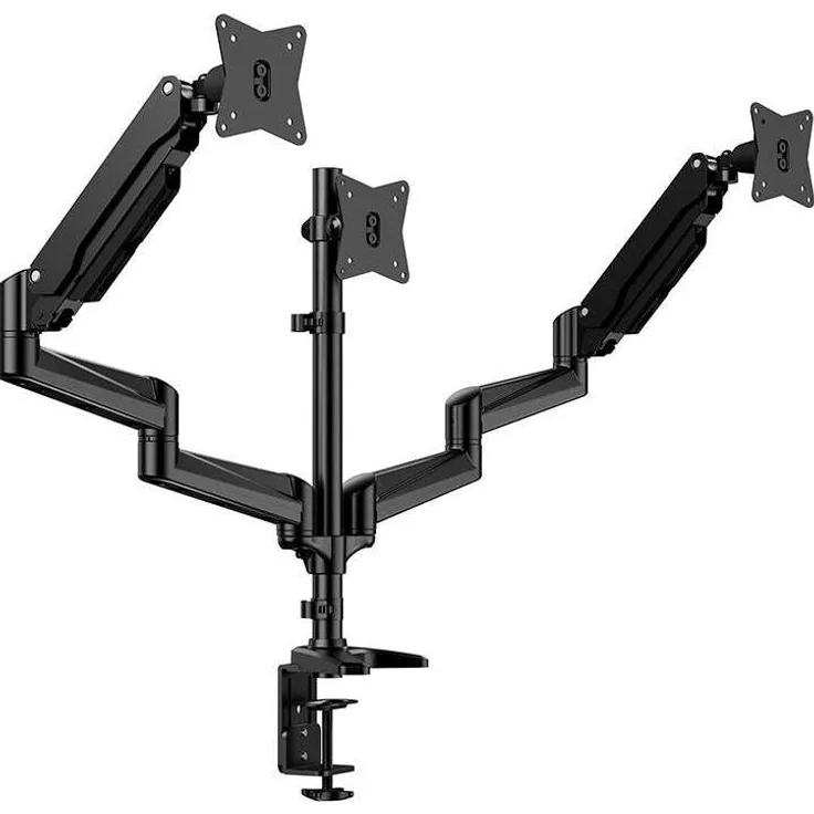 Huanuo HNTS3B-UK, Dreifach-Monitorhalterung für 17-32" Monitore, maximale Tragkraft 23,94 kg, VESA 75/100 mm, Metall-Aluminium Design