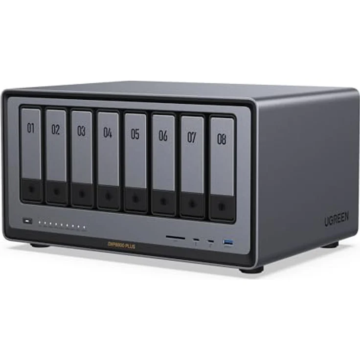 UGREEN NASync DXP8800 Plus 8-Bay Desktop NAS, Intel i5 1235u 10-Core CPU, 8GB DDR5 RAM, 128G SSD, 2 * 10GbE, 2*M.2 NVMe Steckplätze, 8K HDMI, 2*TBT4, Network Attached Storage (Diskless) – Bild 1