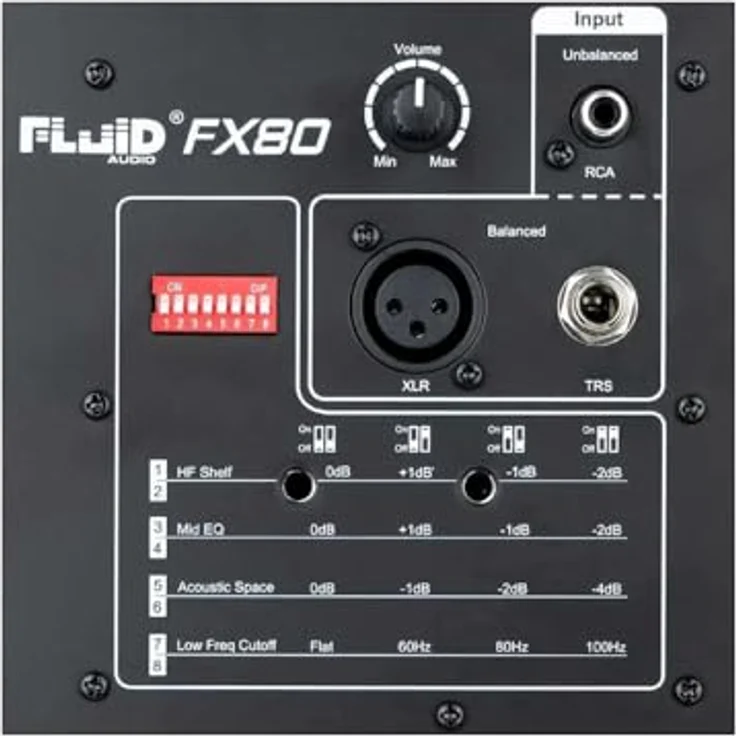 Fluid Audio FX80 V2, Studiomonitor mit 8 Zoll Koaxial-Lautsprechern, 40W RMS, 2-Wege-System und fortschrittlicher Waveguide-Technologie, Paarweise, Schwarz – Bild 4