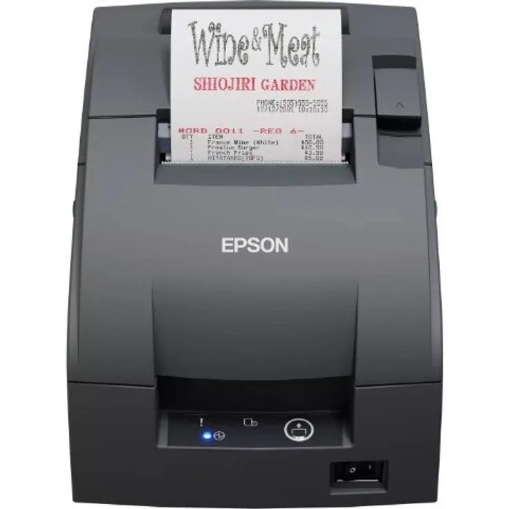 Epson TM-U220IID (102), Belegdrucker in Grau, zweifarbig (monochrom), robuste Konstruktion, automatischer Papierschneider, hohe Druckgeschwindigkeit, ideal für Gastronomie und Einzelhandel