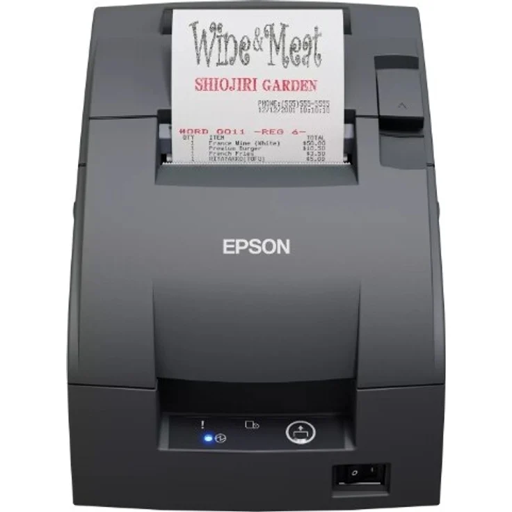Epson TM-U220IID (102), Belegdrucker in Grau, zweifarbig (monochrom), robuste Konstruktion, automatischer Papierschneider, hohe Druckgeschwindigkeit, ideal für Gastronomie und Einzelhandel