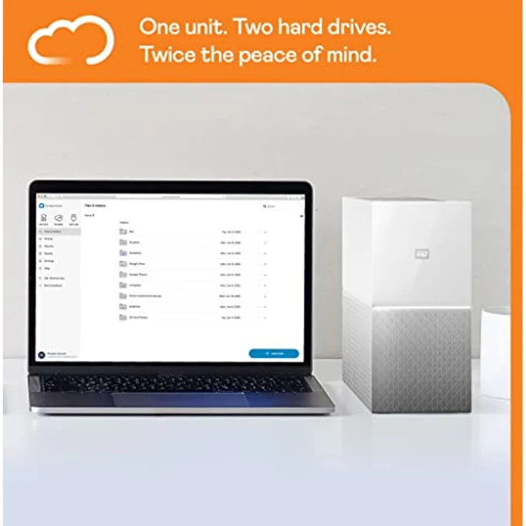 WD My Cloud Home Duo 6 TB Persönlicher Cloudspeicher - externe Festplatte 2-Bay - WLAN, USB 3.0. Backup, Videostreaming - WDBMUT0060JWT-EESN – Bild 4