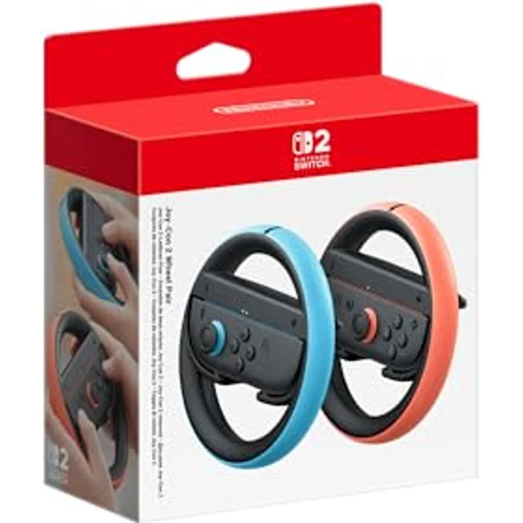 Nintendo Joy-Con 2-Lenkrad Zweierset, Rad-Mod für Nintendo Switch 2, Schwarz, Blau, Rot, Magnetverbindung für sicheren Halt – Bild 2