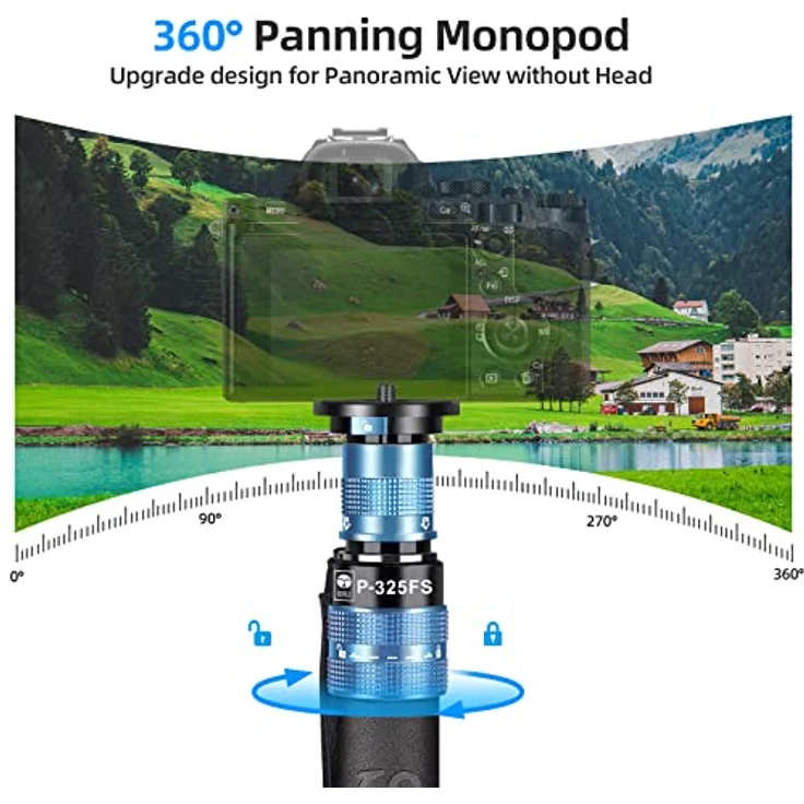 SIRUI P-325FS Carbon Einbeinstativ 140 cm mit Fliplocks + Standspinne – Bild 10