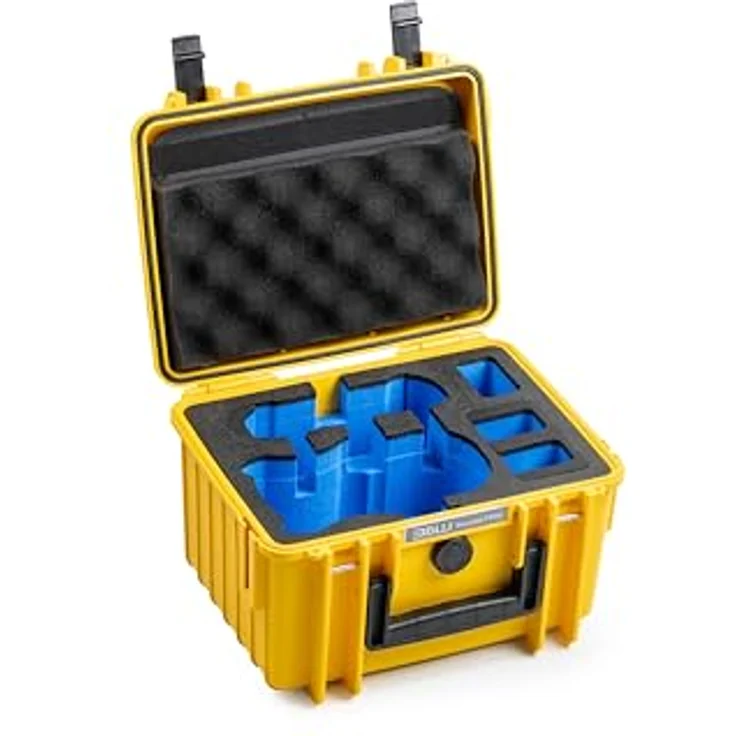 B & W International Transportkoffer für DJI Mini 5 Pro, extrem stabil, wasserdicht nach IP67, mit Hartschaumanlage, schwarz/blau – Bild 1