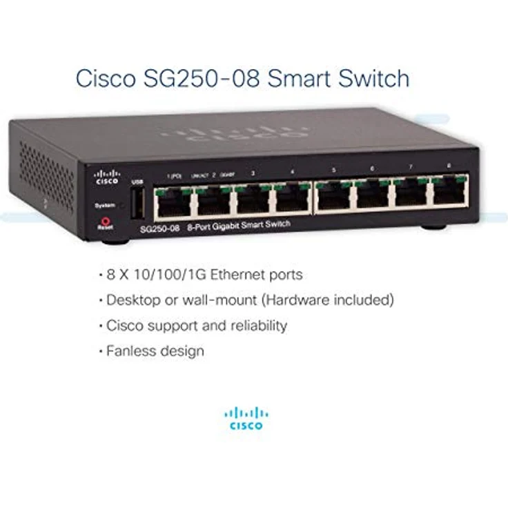 Cisco SG250-08 8 Ports Netzwerk-Switch Schwarz – Bild 4