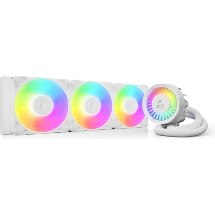 ARCTIC Liquid Freezer III Pro 360 A-RGB - Wasserkühlung PC, AIO CPU Wasserkühler, 3x120 mm, 38 mm Radiator, PWM-Pumpe, VRM-Lüfter, AMD AM5/AM4, Intel LGA1851/1700 Contact Frame - Weiß – Bild 1