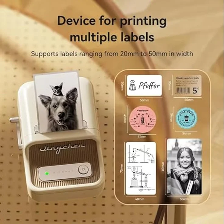 Niimbot B21 Pro Portable Label Printer, Etikettendrucker mit Bluetooth, 48 mm Druckbreite, Cream Weiß – Bild 4