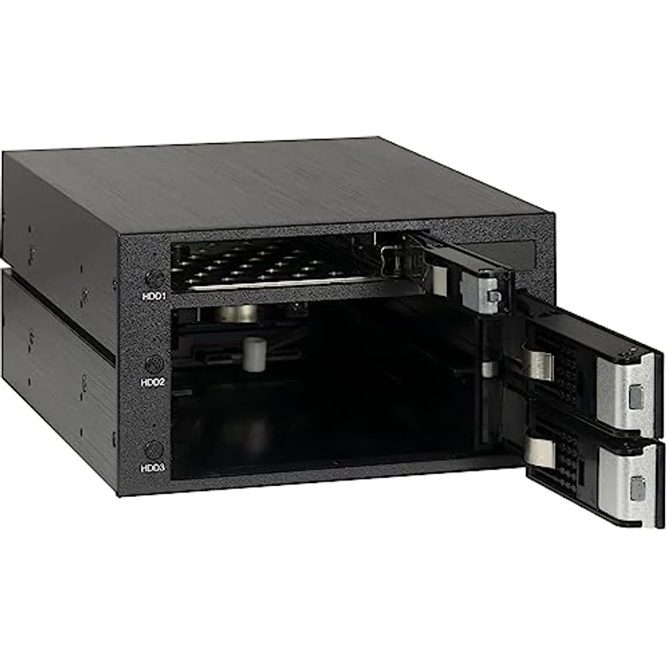 Intertech INTER-TECH HDD-Wechselrahmen ST-3525 fuer 1x 6,35cm 2,5Zoll und 2x 8,89cm 3,5Zoll, SSD + Festplatte Zubehör – Bild 3