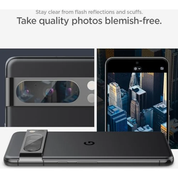 Spigen Glas.tR EZ Fit Optik Kameraschutz kompatibel mit Google Pixel 8 Pro, 2 Stück, Kristallklar, Anti-Kratzer, 9H Härte Schutzfolie – Bild 4