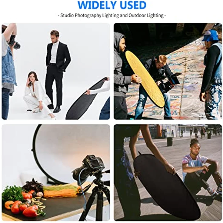 Neewer 5-in-1 60 x 90 cm (24 x 36 Zoll) Fotostudio Ovale Multi Disk Klappbare Licht-Reflektor Set mit Tragetasche für Studiofotografie - Preisvergleich – Bild 4