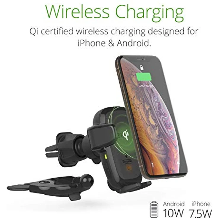 iOttie Auto Sense, Automatische kabellose Lade- und Lüftungsgitter/CD-Schlitz Halterung für Smartphones, Schwarz – Bild 3