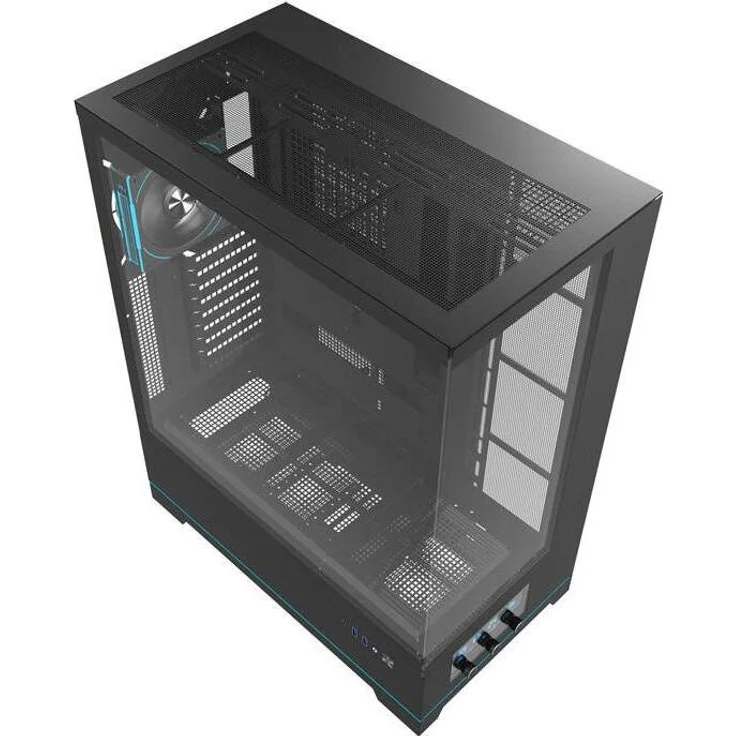 Darkflash Tech Darkflash DY451L PRO PC Gehäuse, mATX/ITX/ATX, mit ARGB-Beleuchtung, gehärteter Glas-Seitenwand, Schwarz
