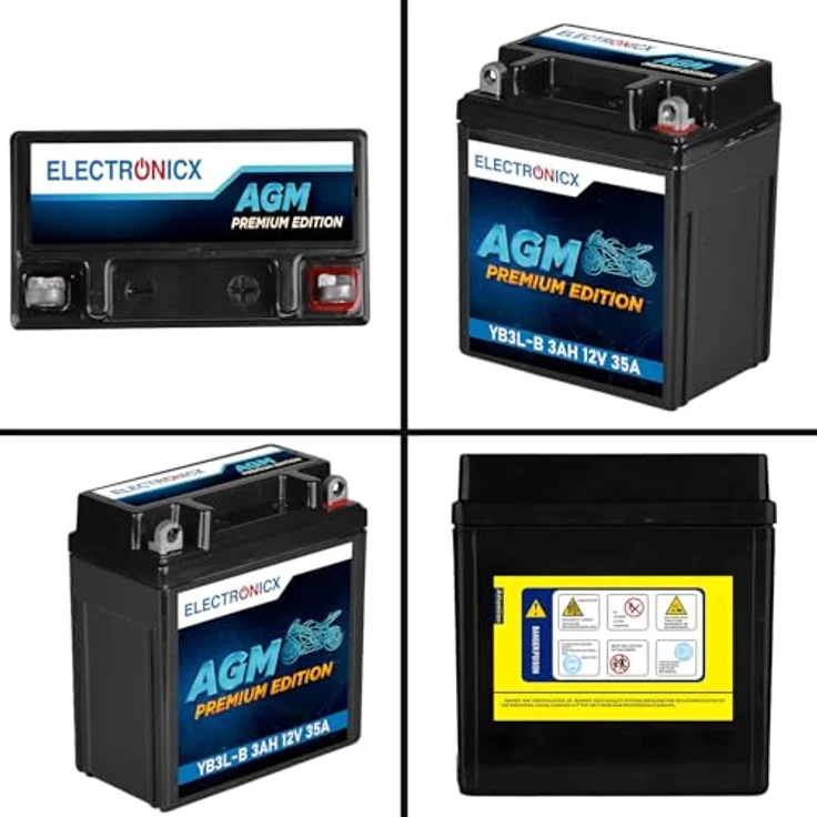 Electronicx AGM-YB3L-B AGM Motorradbatterie 3Ah 12V - Wartungsfrei, auslaufsicher und rüttelfest für Motorrad, Roller und Quad – Bild 9