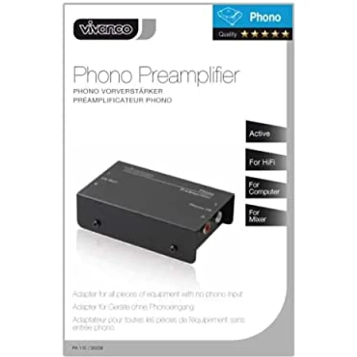 Vivanco PA115 Phono Vorverstärker Inkl. Netzadapter schwarz – Bild 3