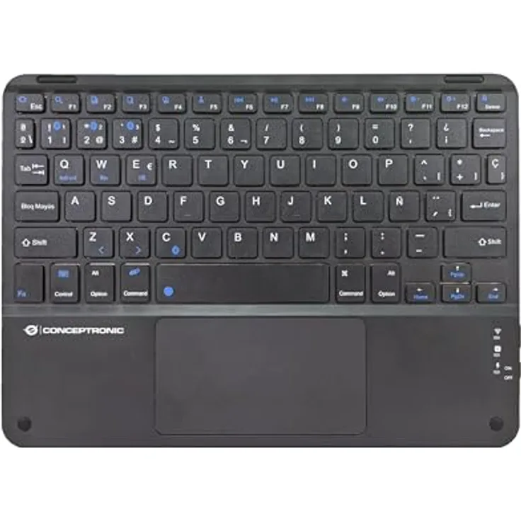 Conceptronic Wireless Tastatur, Spanisches Layout, 10 Zoll, Schwarz, kabelloses Design für flexible Nutzung