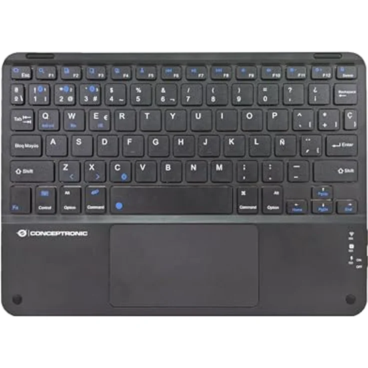 Conceptronic Wireless Tastatur, Spanisches Layout, 10 Zoll, Schwarz, kabelloses Design für flexible Nutzung