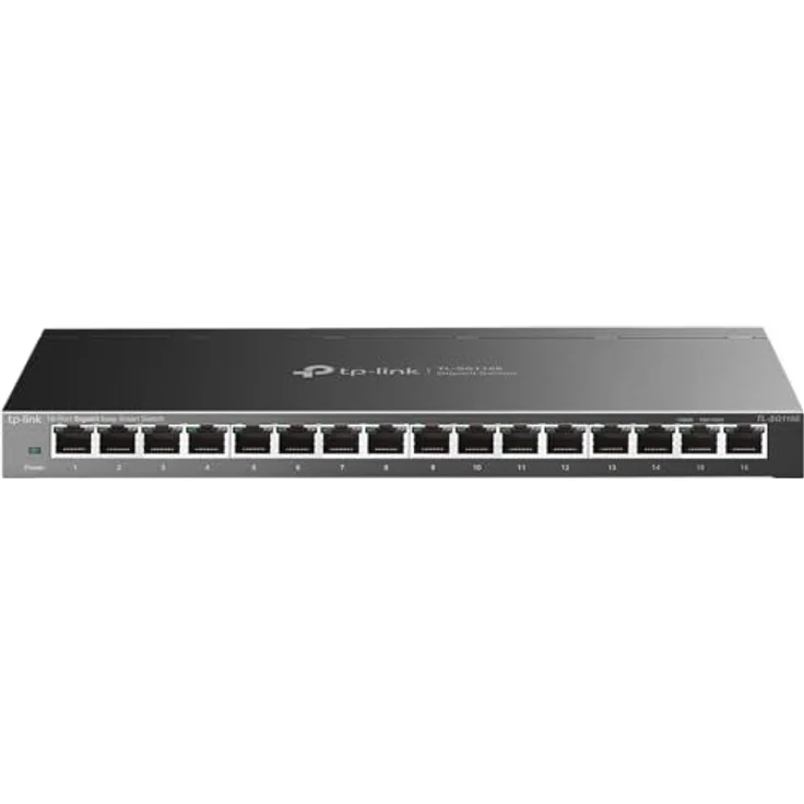 TP-Link TL-SG116E 16-Ports Gigabit Easy Smart Managed Netzwerk Switch(Gigabit-RJ45-Ports, Metallgehäuse, optimiert Datenverkehr, IGMP-Snooping, zentrales Management) schwarz metallic – Bild 2