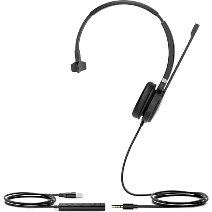 Yealink UH34 SE Mono UC USB-A Headset, Noise Cancelling Mikrofon, Plug-and-Play, gepolsterte Ohrpads, 330º Schwenkarm – Bild 4