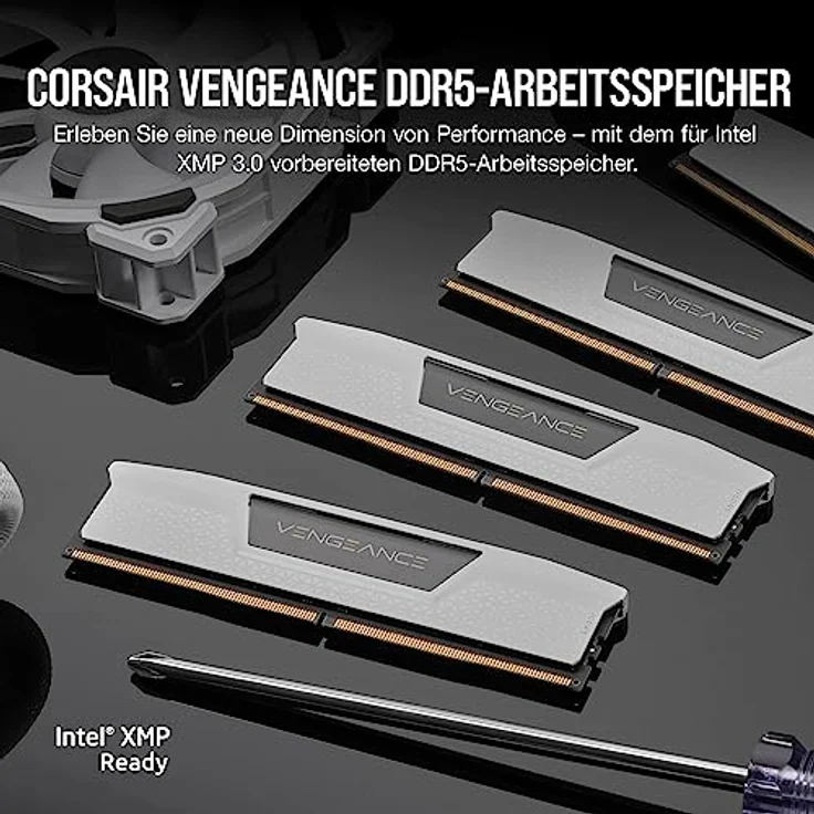 Corsair VENGEANCE DDR5 RAM 64GB (2x32GB) 5600MHz CL40 Intel XMP iCUE Kompatibel Computer Speicher - Weiß (CMK64GX5M2B5600C40W) – Bild 2