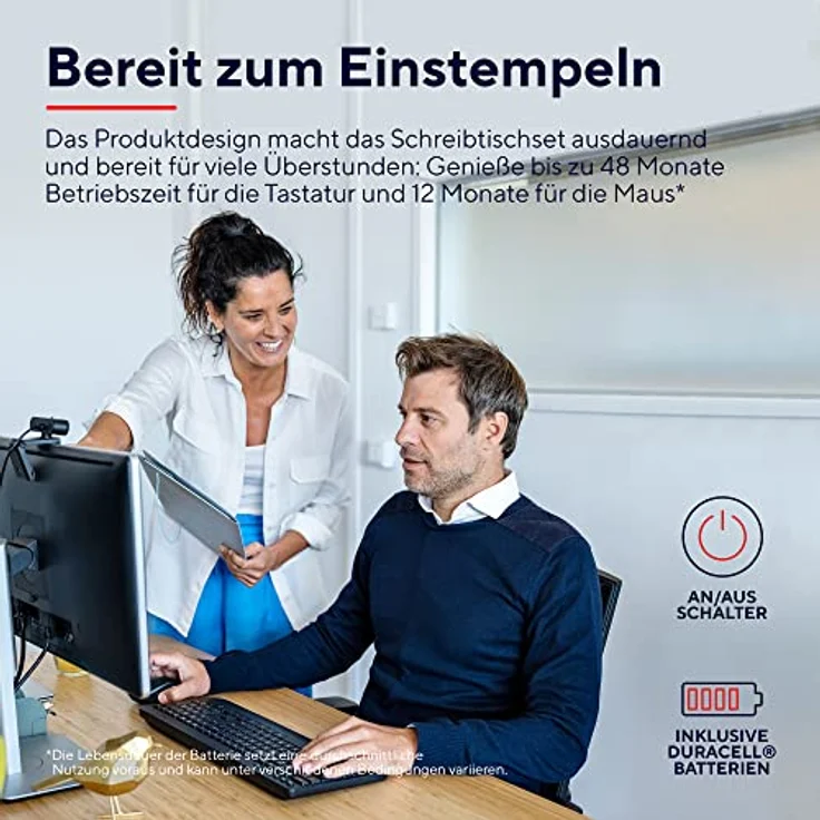 Trust Trezo Tastatur Maus Set Kabellos, Deutsches QWERTZ-Layout, Nachhaltiges Design, Kabellose mit Funkmaus, Leise und Ergonomische Combo, 48 Monaten Batterielaufzeit, 2.4 GHz, PC, Laptop, Schwarz – Bild 5