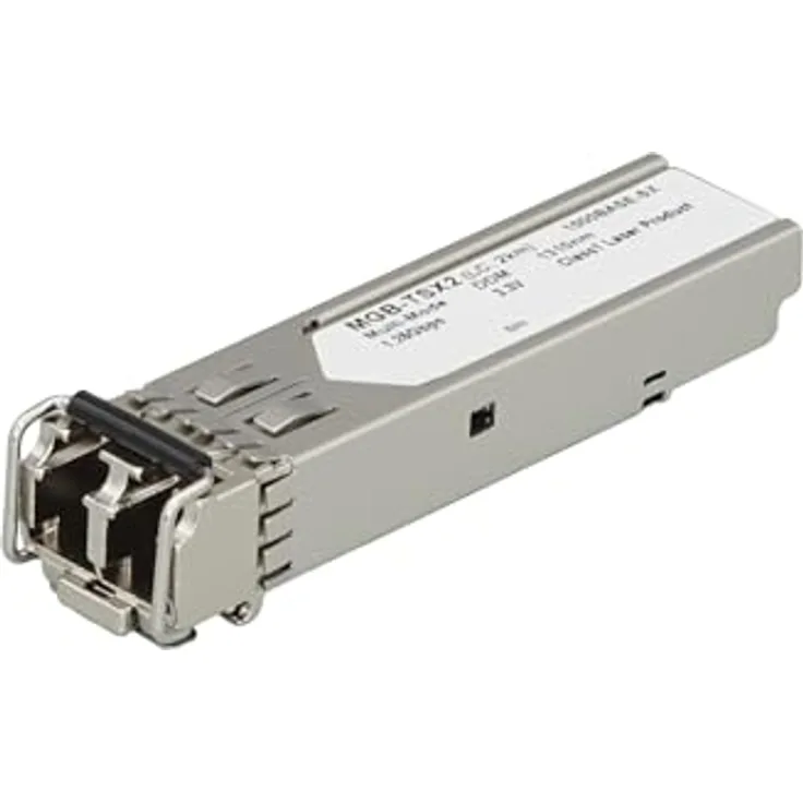 Planet MGB-TSX2. Maximale Datenübertragungsrate: 1000 Mbit/s, Schnittstelle: mini-GBIC, Optischer Kabelverbinder: LC. Kabeltyp: Faseroptik, Wellenlänge: 1310 nm, Produktfarbe: Nickel. Anzahl enthaltener Produkte: 1 Stück(e) (MGB-TSX2)