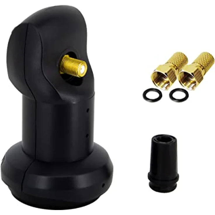 Premium X Single LNB 0,1 dB Digital Sat Empfangs Kopf für 1 Teilnehmer LMB LNC HDTV Full HD 3D 4K + 2 F-Stecker 7,5mm vergoldet – Bild 1