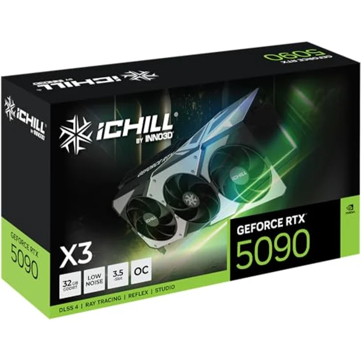 Inno 3D GeForce RTX 5090 iChill X3, 32GB GDDR7-Grafikkarte mit PCIe x16, HDMI® 2.1 und DisplayPort 2.1 – Bild 3