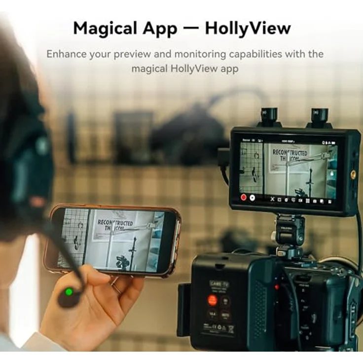 Hollyland Mars M1 Enhanced Kamera Field Monitor 4K HDMI & SDI Video Funkstrecke Reichweite 150m Latenz 0.08s FHD 1920x1080 1000nit 5.5" Touch 3D LUT APP Videoüberwachung DC-Out Schnittstelle (1 Set) – Bild 4